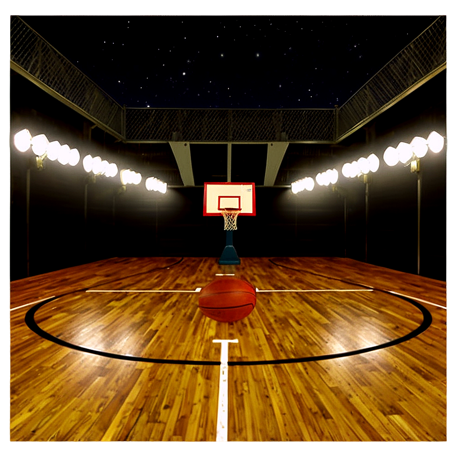 Night Game Basketball Court Png Yni