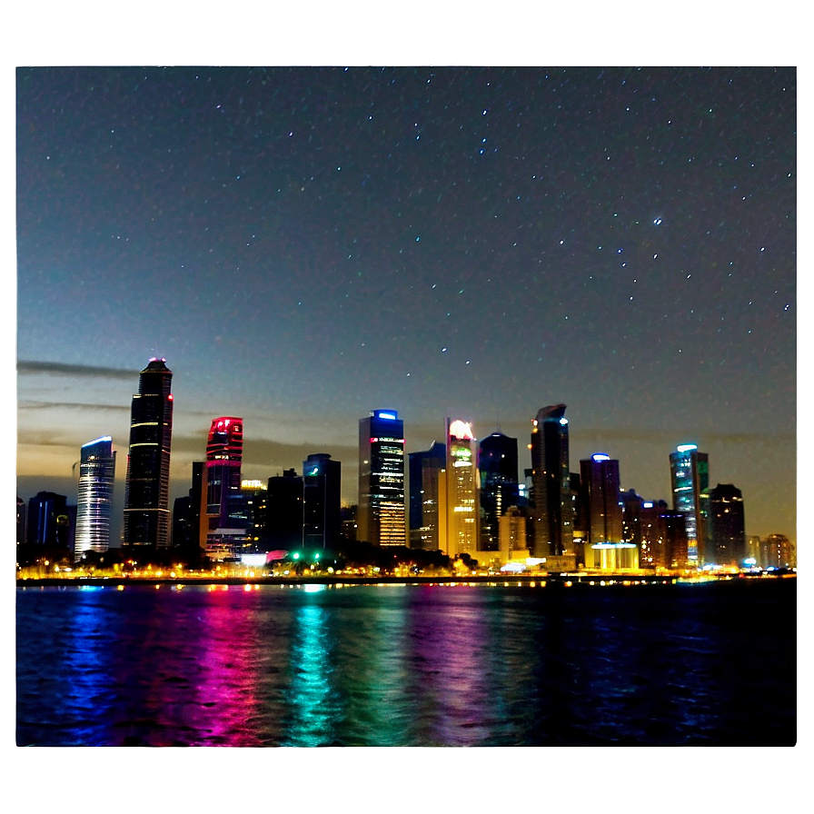 Night Skyline View Png 86