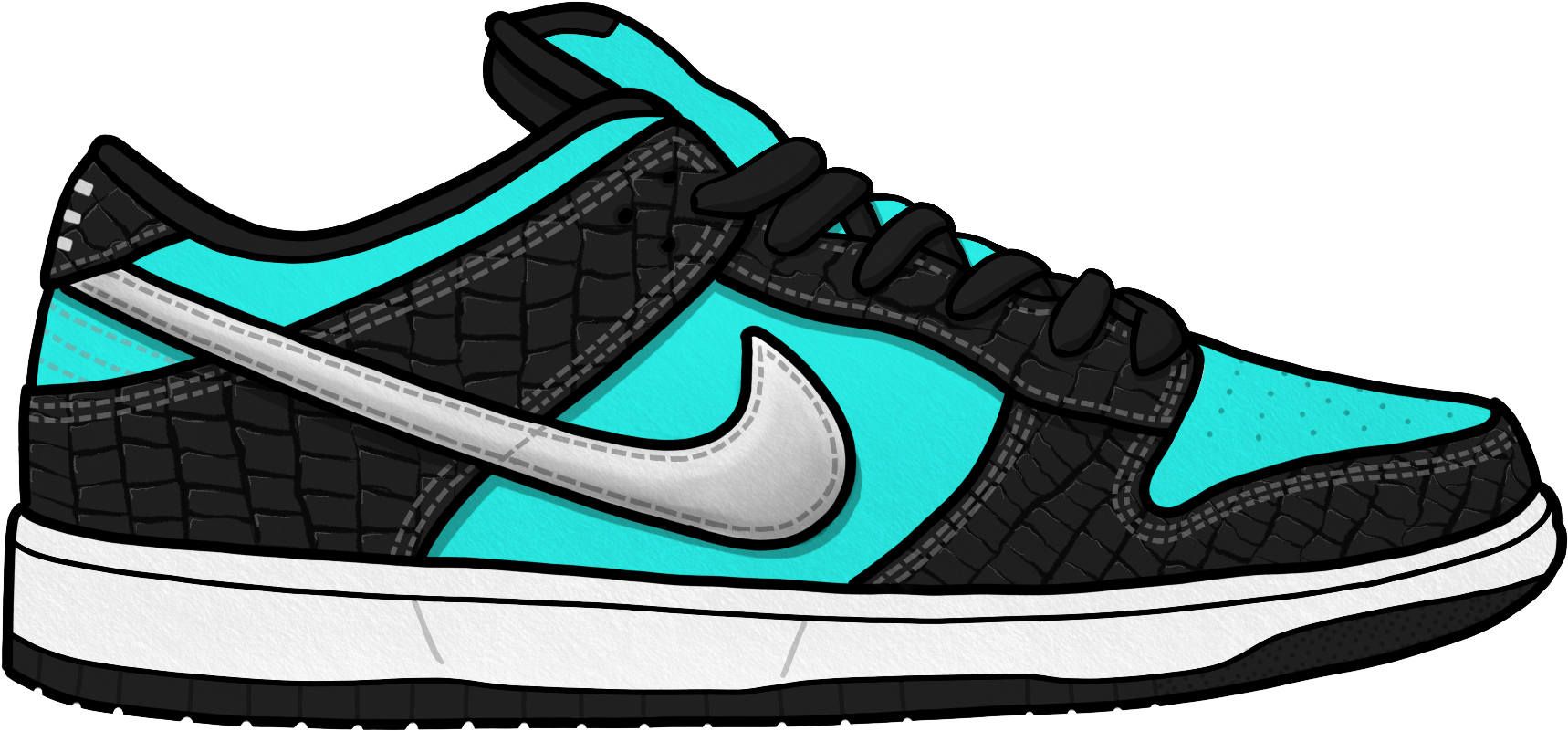 Nike Air Force1 Low Black Teal Sneaker