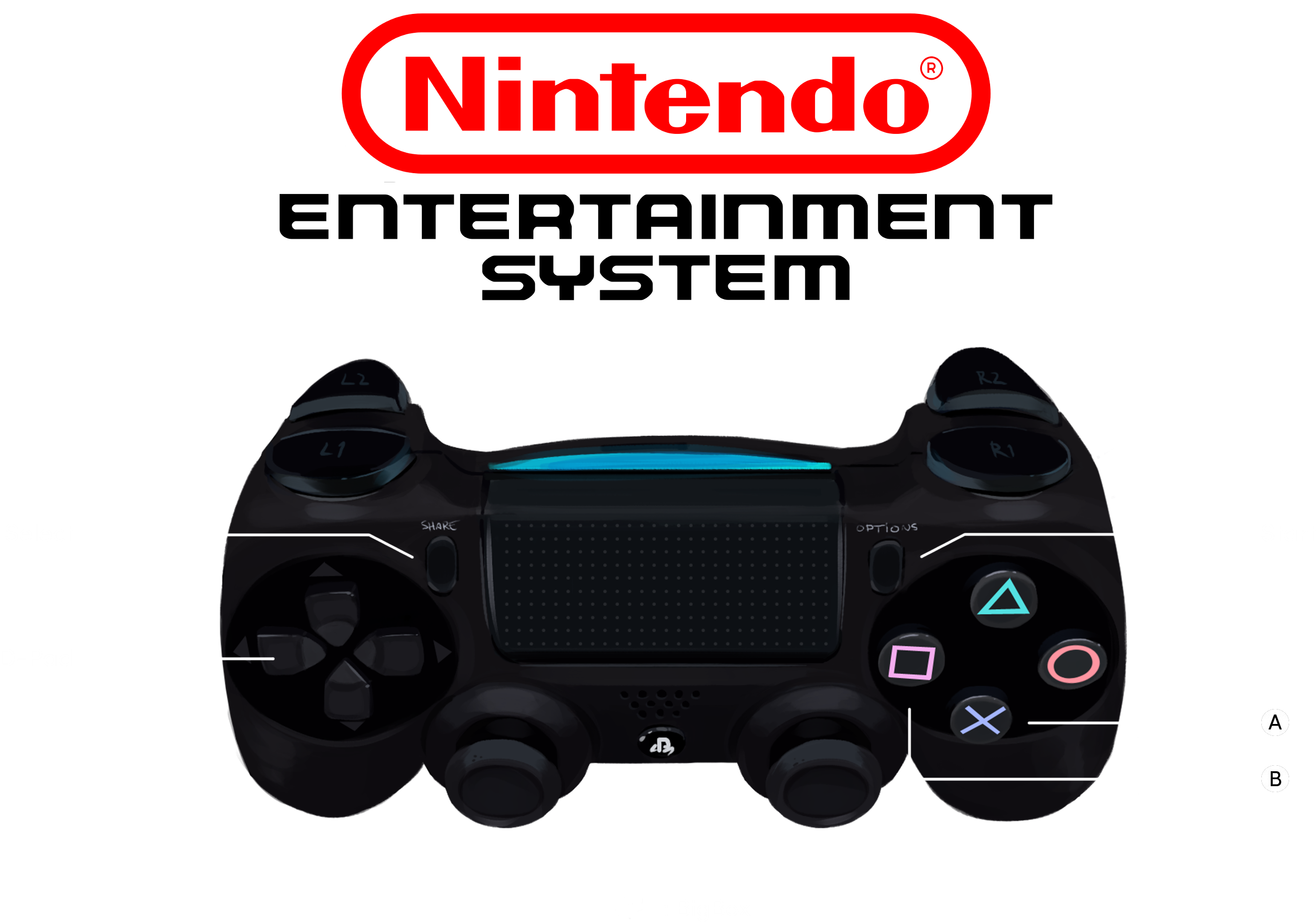 Nintendo Play Station Controller Hybrid