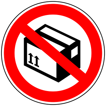 No Cardboard Box Sign