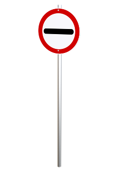 No Entry Sign Against Black Background