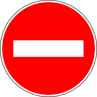 No Entry Sign_ Red And White