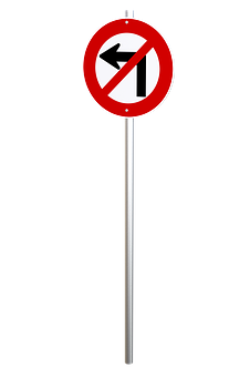 No Left Turn Sign