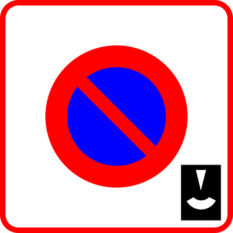 No Parking Sign Redand Blue