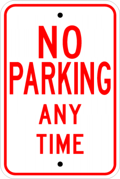No Parking Sign Redand White