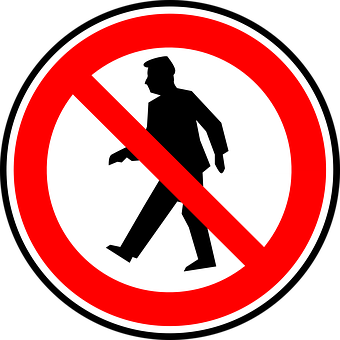 No Pedestrian Sign