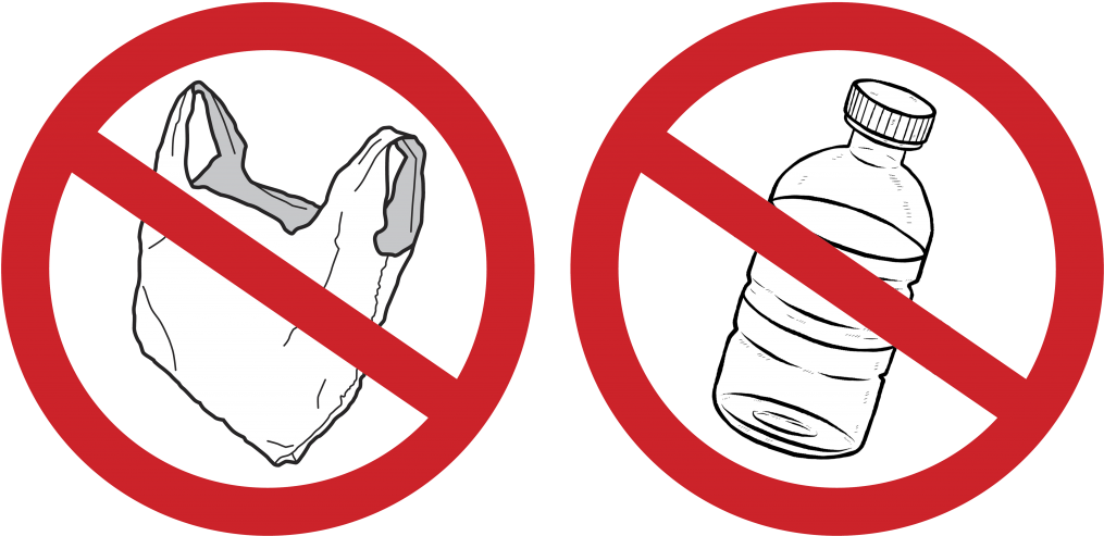 No Plastic Symbols Plastic Bag Bottle