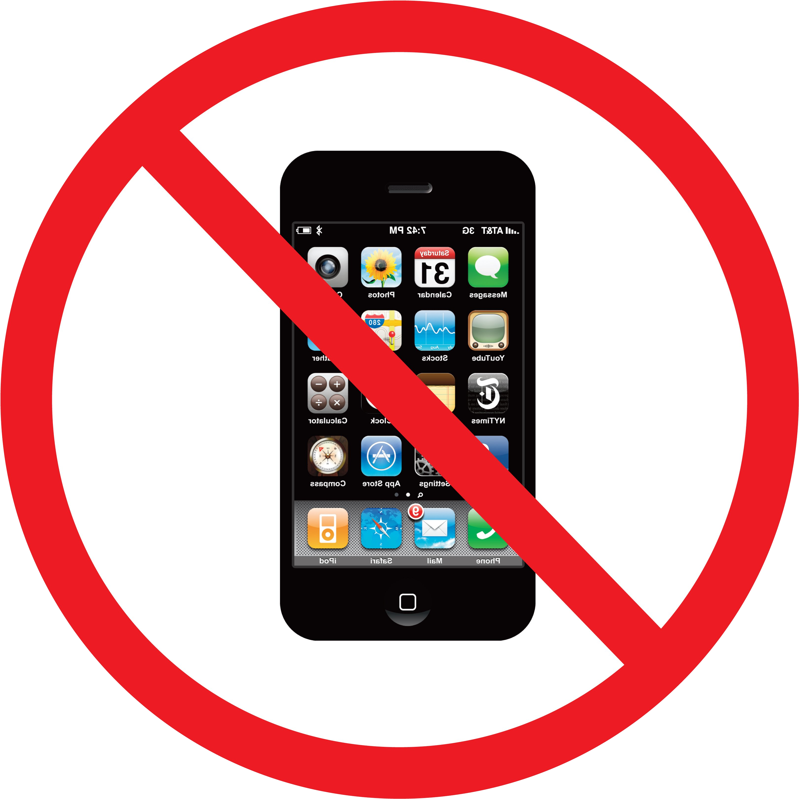 No Smartphone Sign Clipart