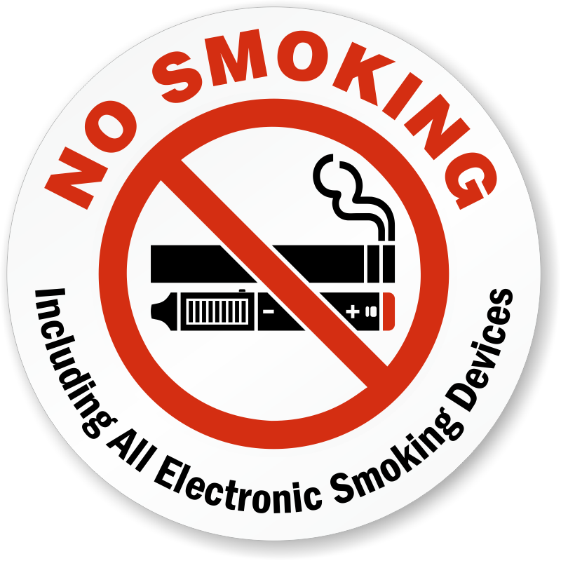 No Smoking Sign Including Electronic Devices