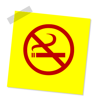 No Smoking Signon Yellow Background