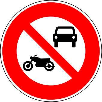 No Vehicles Allowed Sign