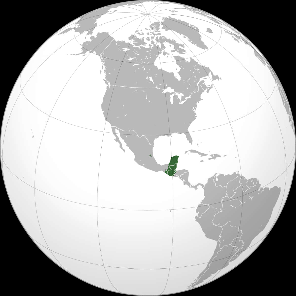 North America Globe Highlighted Country