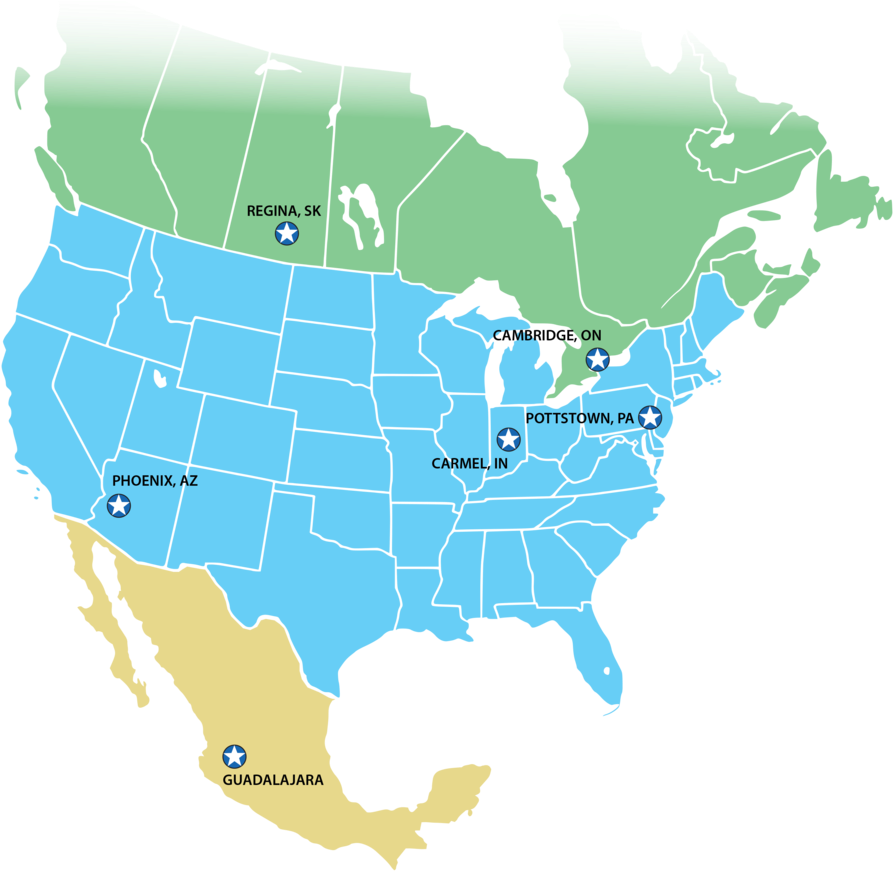 North America Mapwith Star Markers