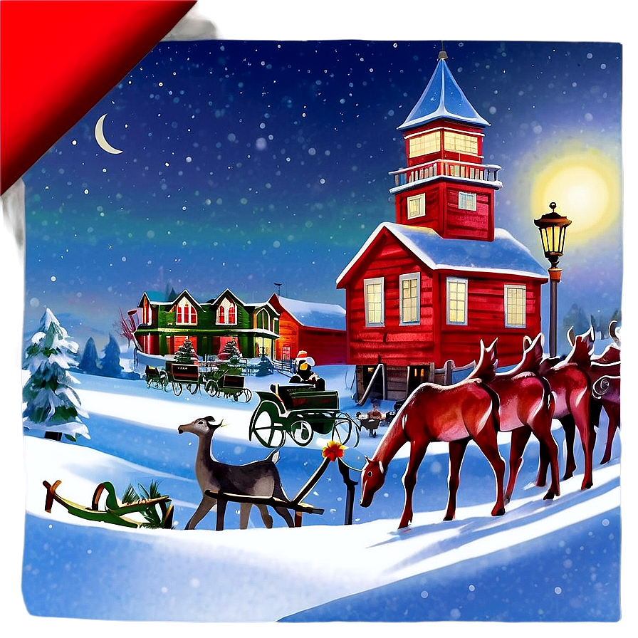 North Pole Holiday Greeting Card Png Vxh77