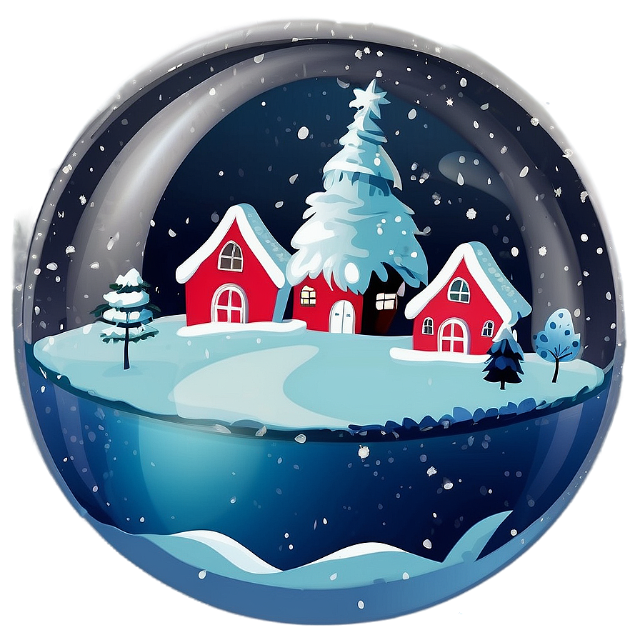 North Pole Snow Globe Scene Png Ebp80