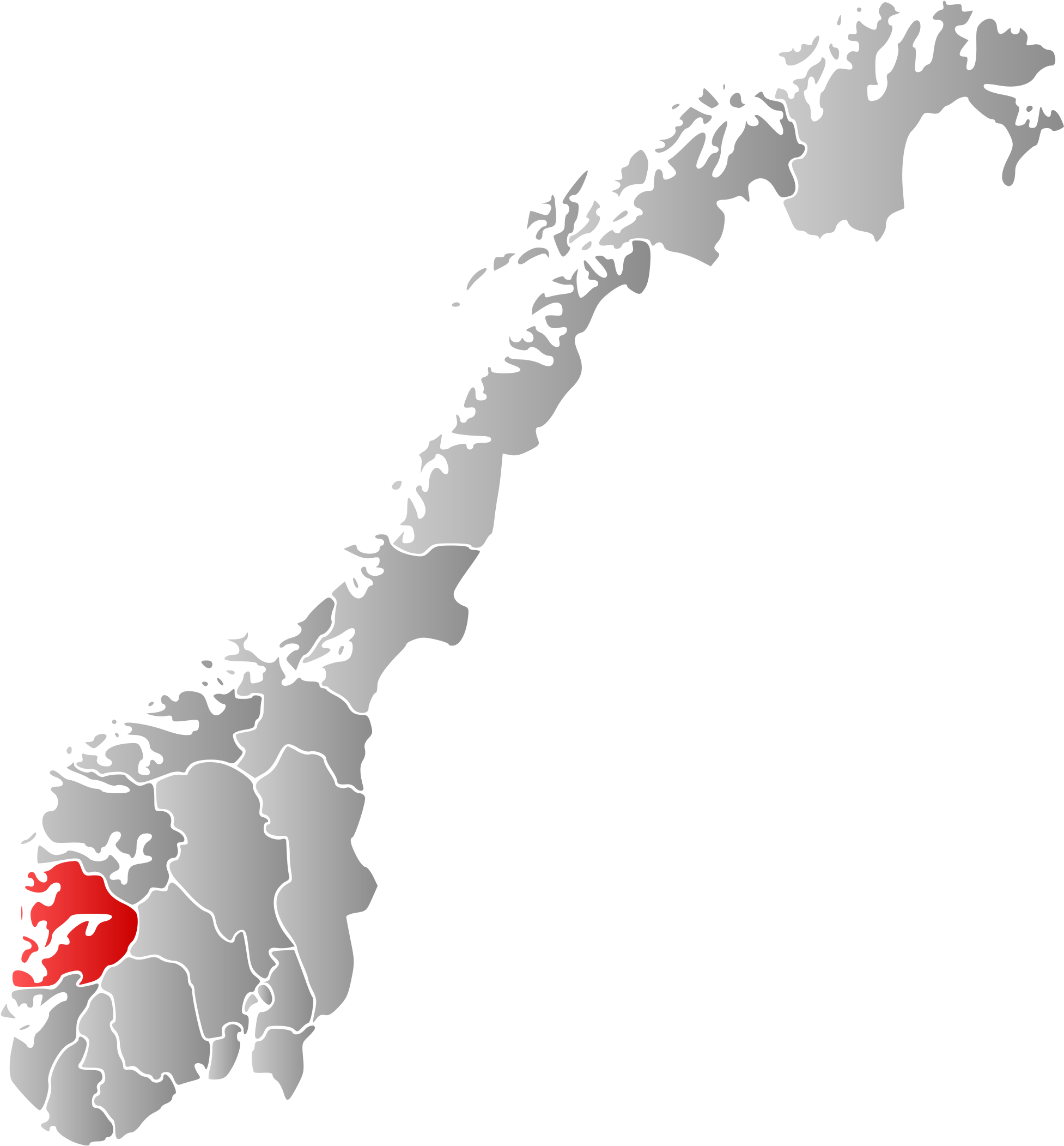 Norway Map Highlighting Oslo Region