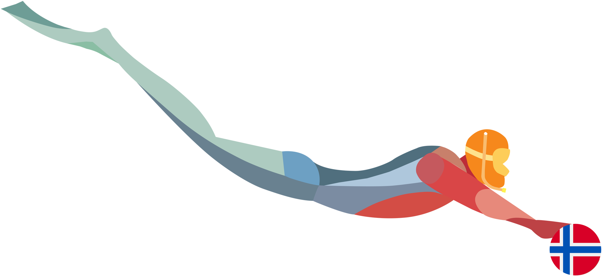 Norwegian Flag Swimmer Illustration