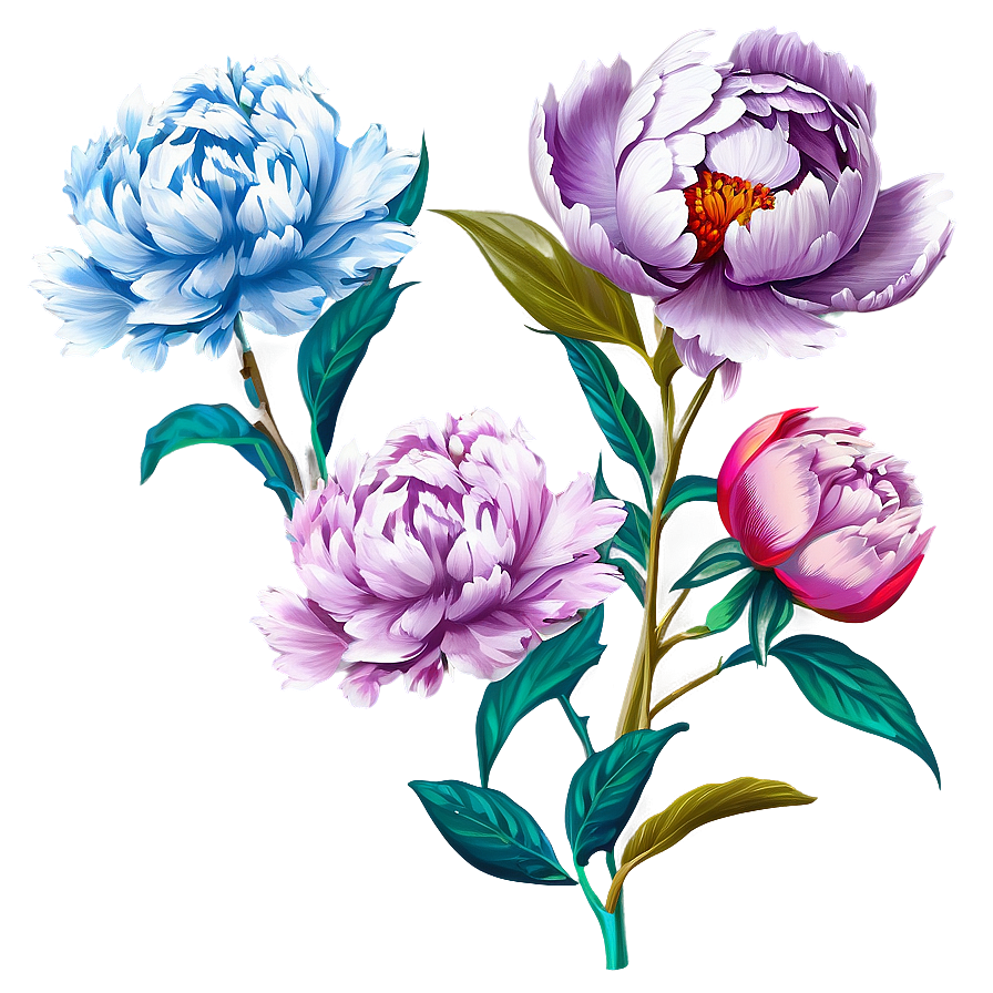 Nostalgic Peony Art Png 41