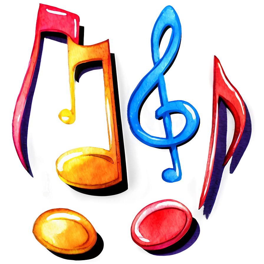 Notas Musicales Watercolor Png 06122024