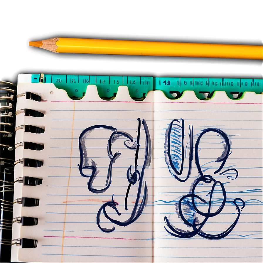 Notebook Paper With Doodles Png 96