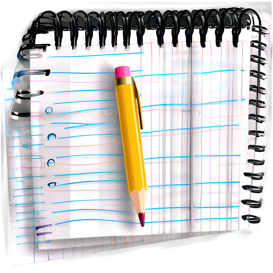 Notebook Paper With Pencil Png Fdm