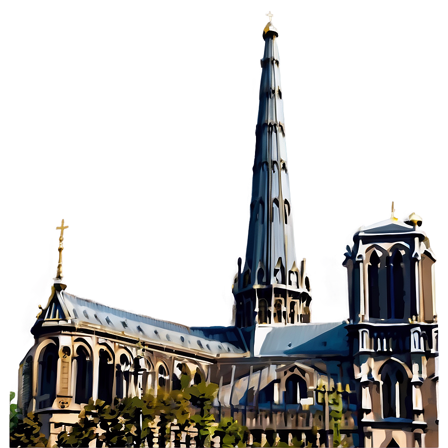 Notre Dame Detailed Spire Png Ejr