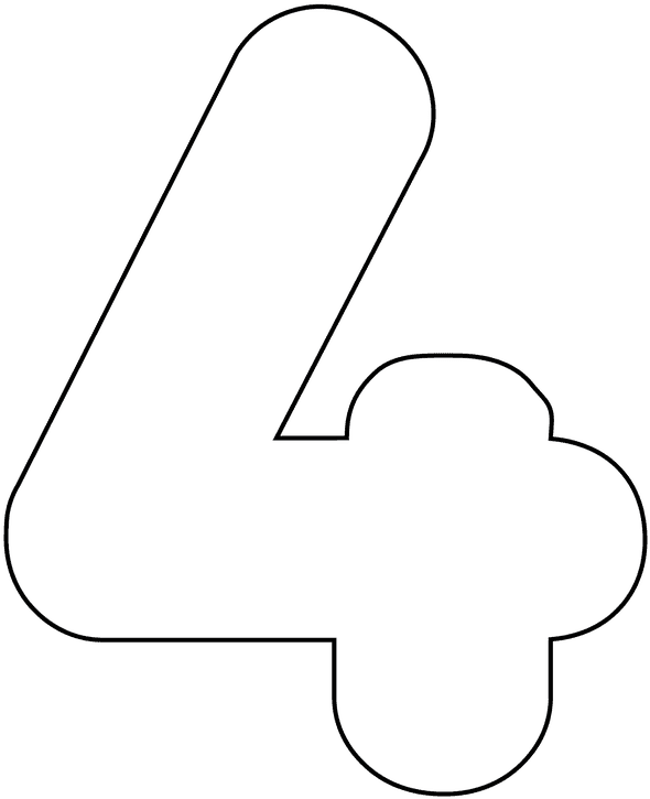 Number Four Icon Outline