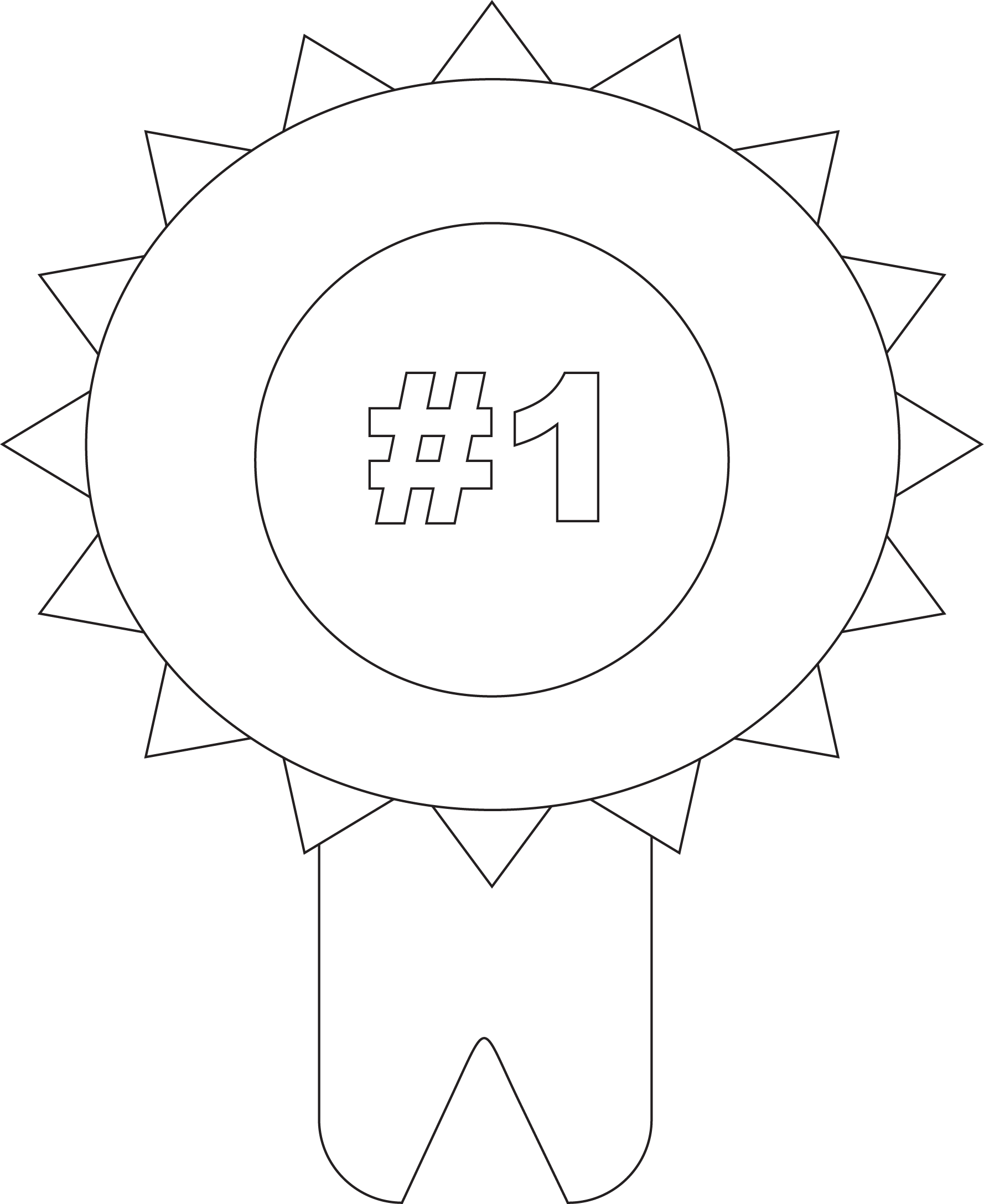 Number One Award Ribbon Vector