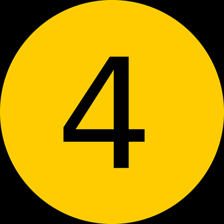 Number4on Yellow Circle