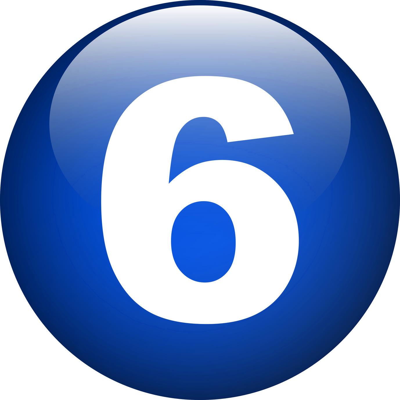 Number6 Blue Circle Icon