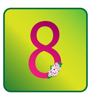 Number8 Floral Decoration Icon