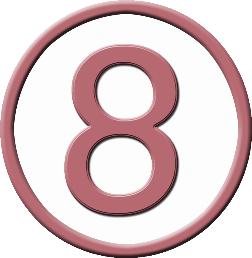 Number8 Icon Pinkand White