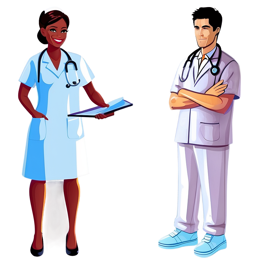 Nurse And Doctor Cartoon Png Qgi48