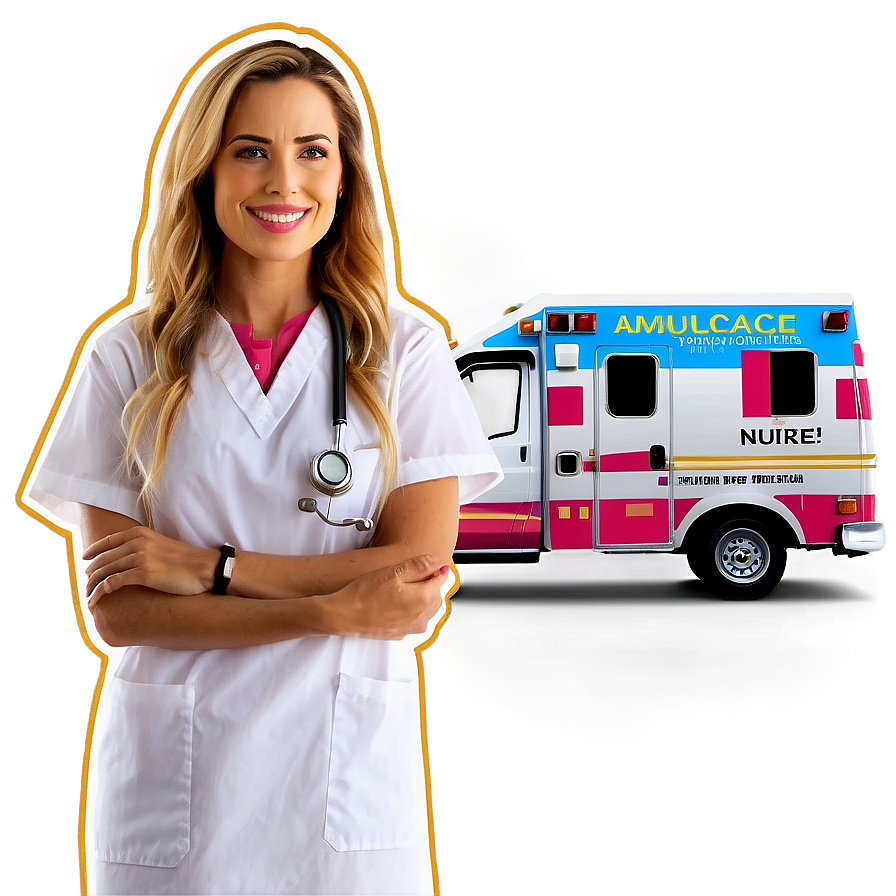 Nurse With Ambulance Png Vmi67