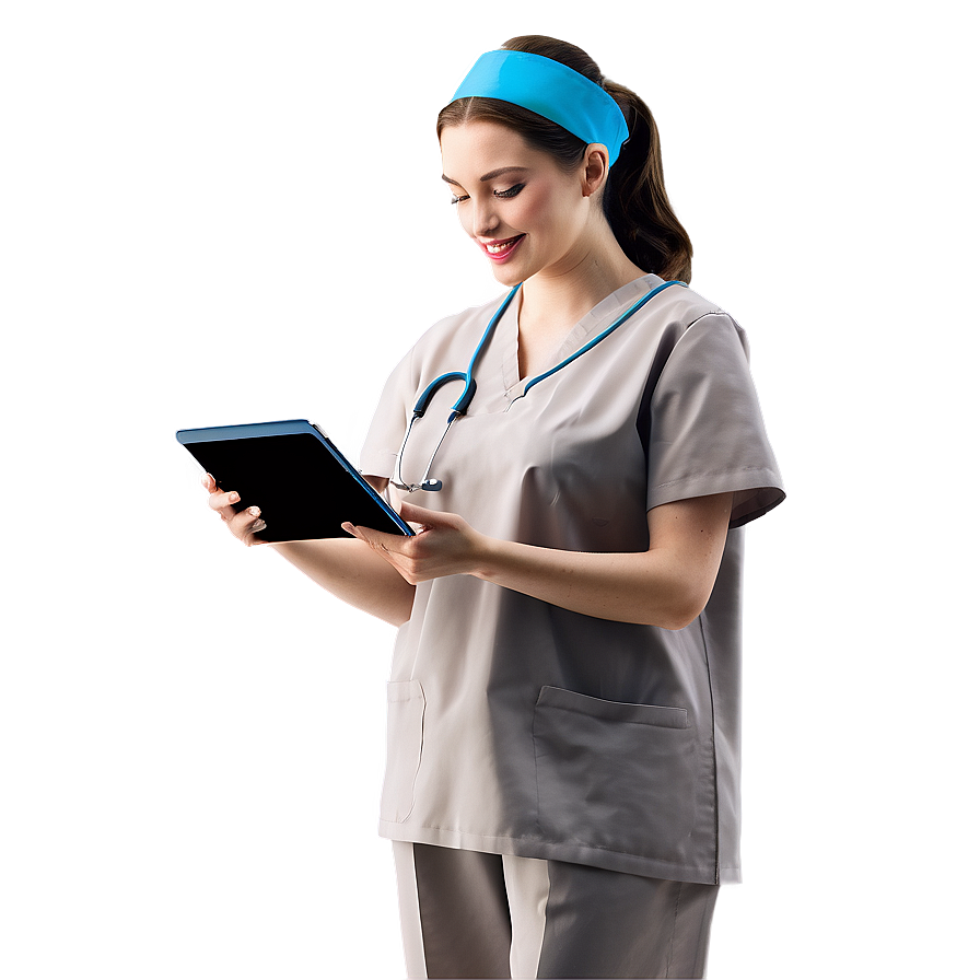 Nurse With Digital Tablet Png Wvw
