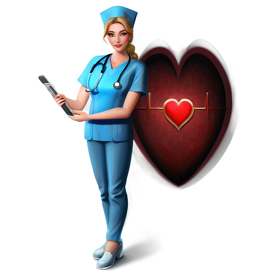 Nurse With Heart Symbol Png Nux97