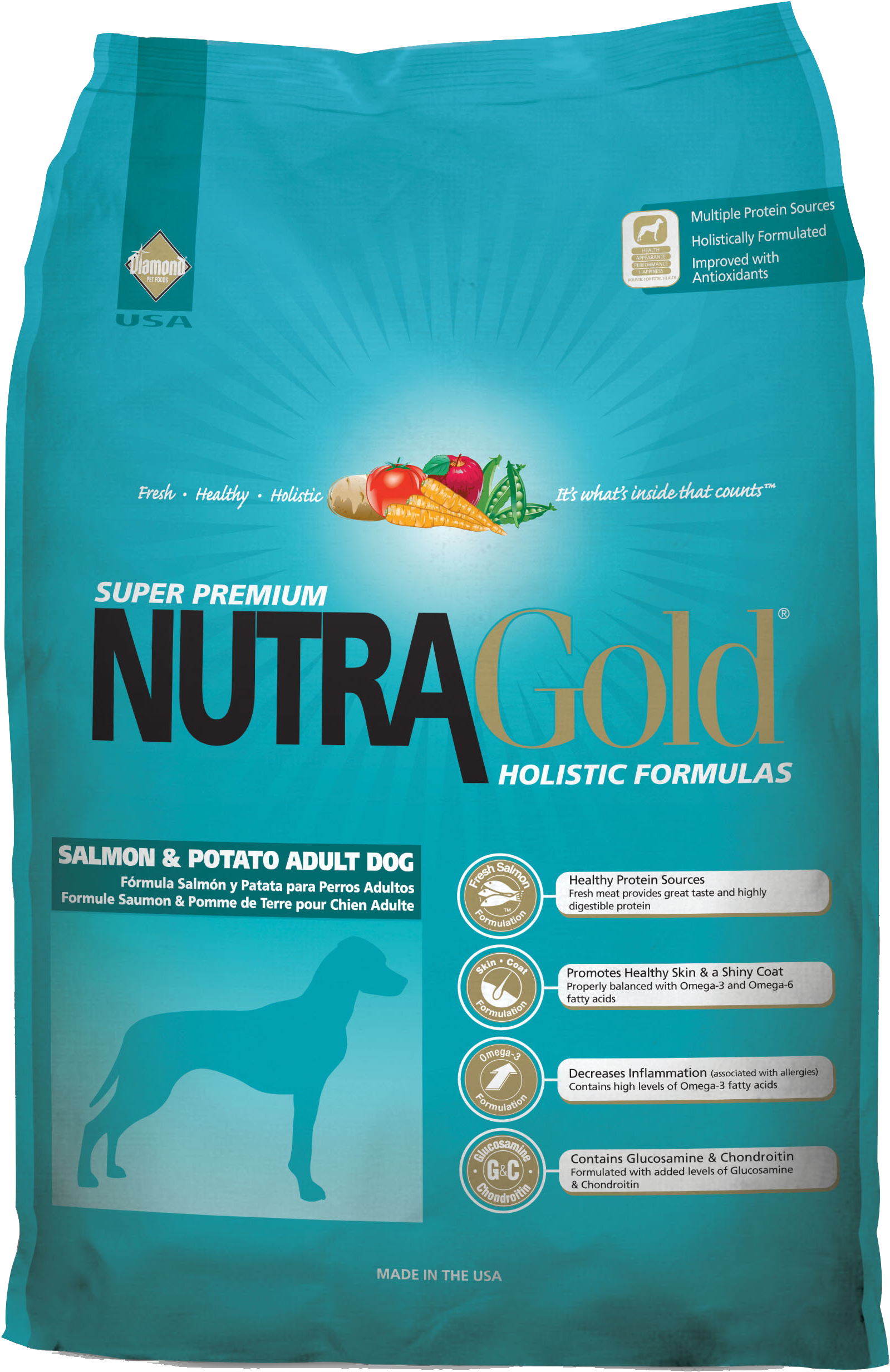 Nutra Gold Salmon Potato Dog Food Bag