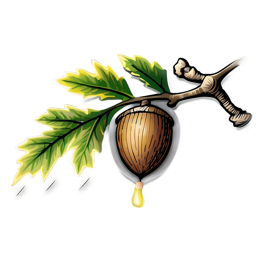 Oak Acorn Drawing Png 06262024