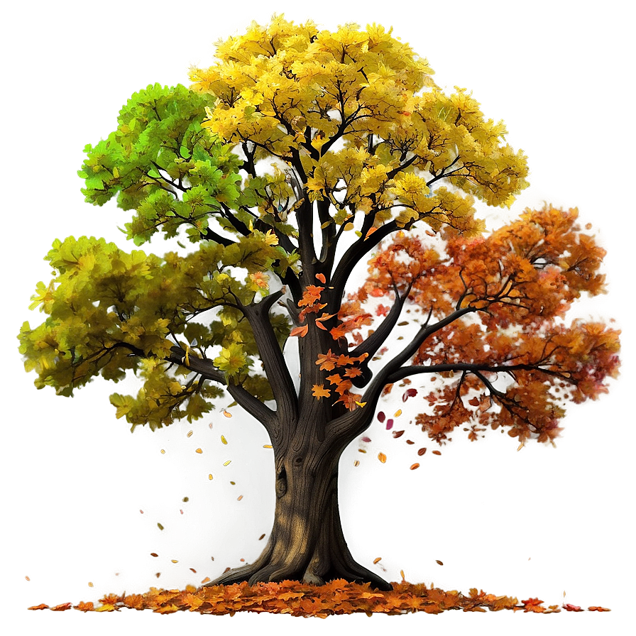 Oak Tree Through Seasons Png Hhi