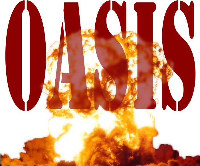 Oasis Band Name Explosive Backdrop