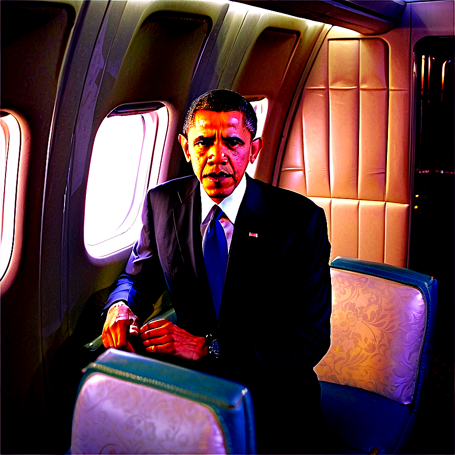 Obama On Air Force One Png Awt