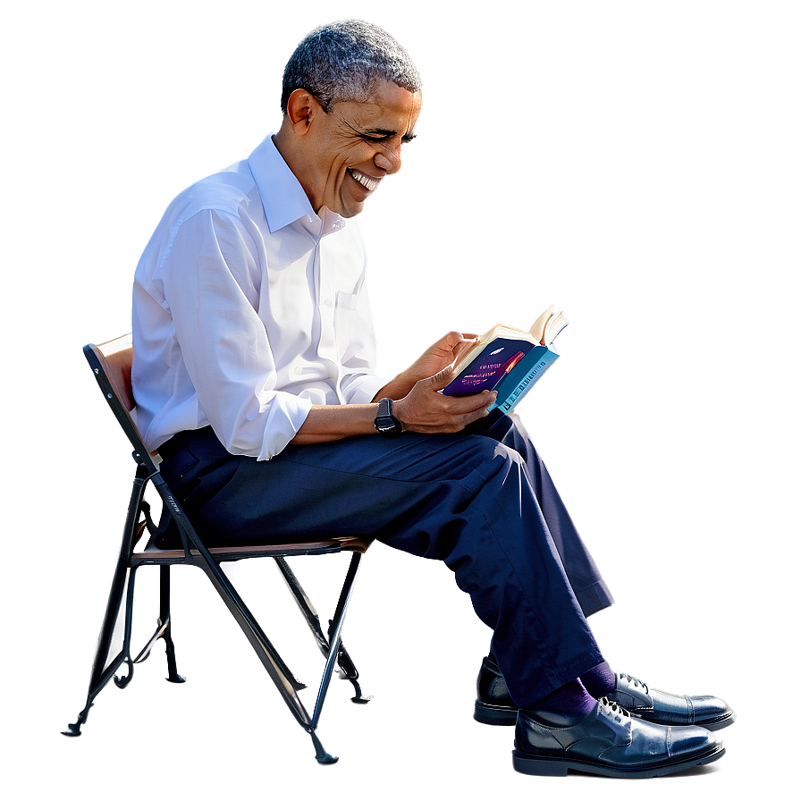 Obama Reading Book Png Bxo