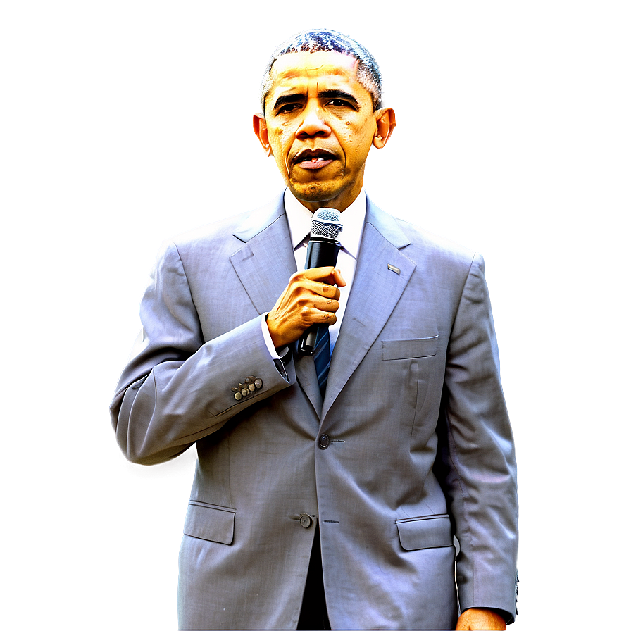 Obama With Microphone Png 05242024