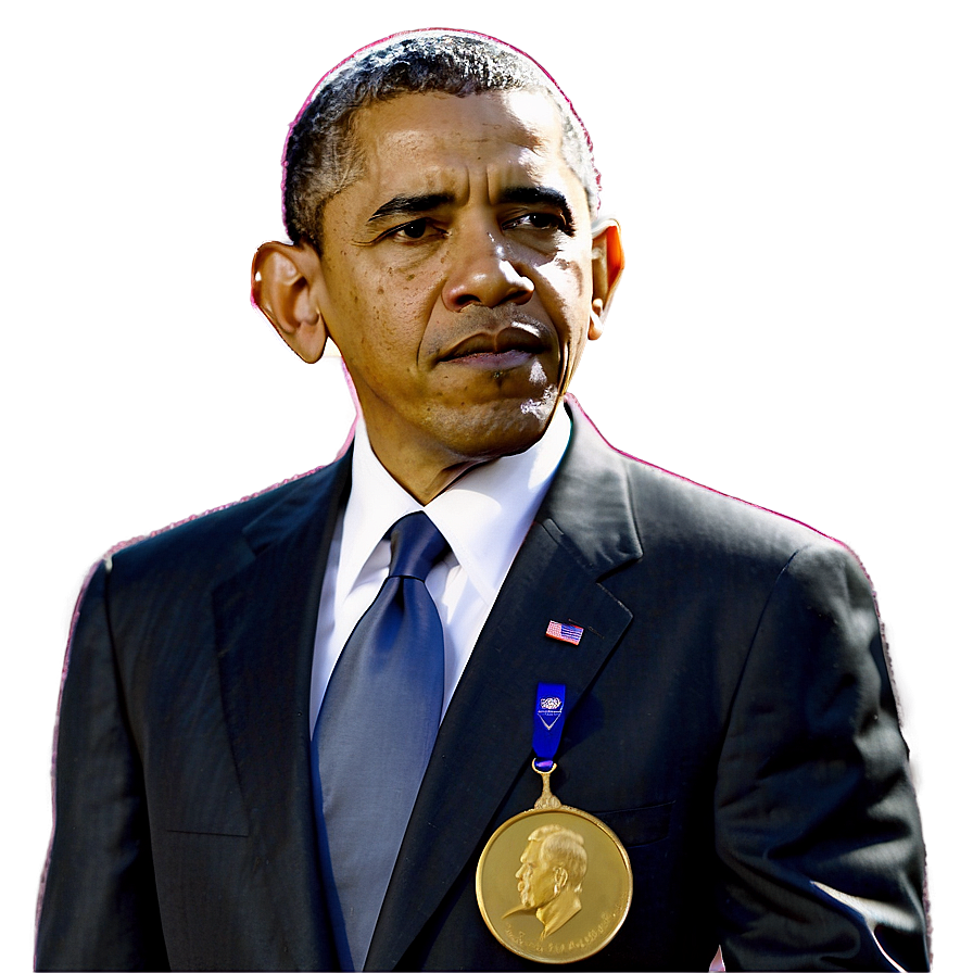 Obama With Nobel Medal Png Mun