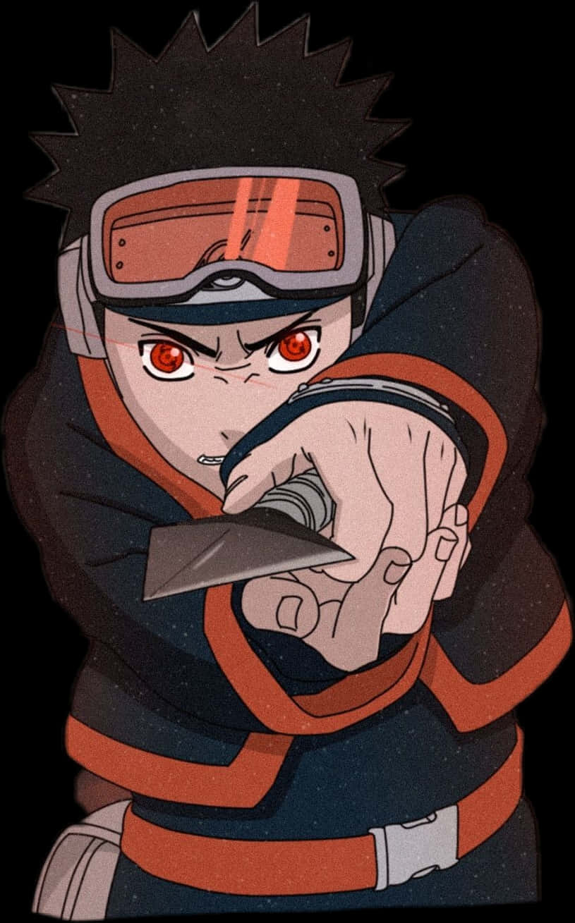 Obito Uchiha Intense Gaze Anime Character