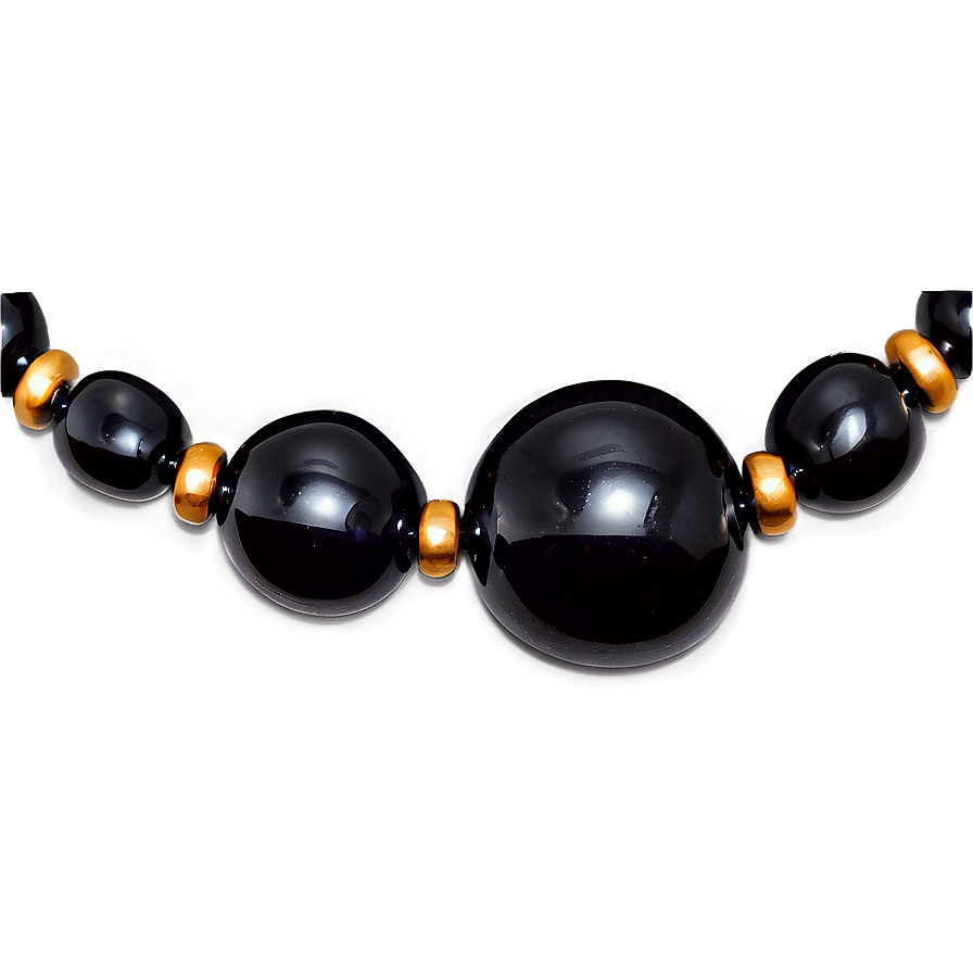 Obsidian Beaded Necklace Png 78