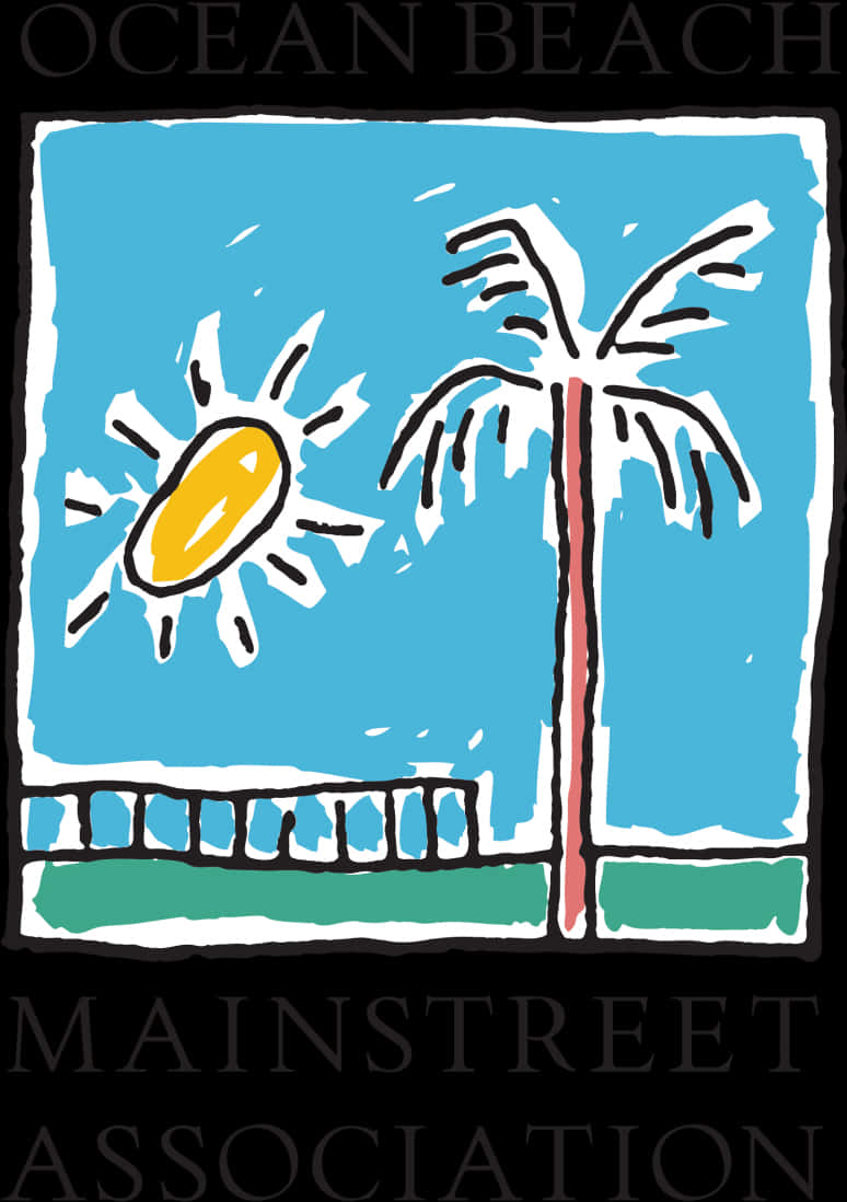 Ocean Beach Sun Palm Poster
