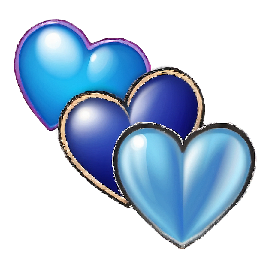 Ocean Blue Heart Emoji Png 18