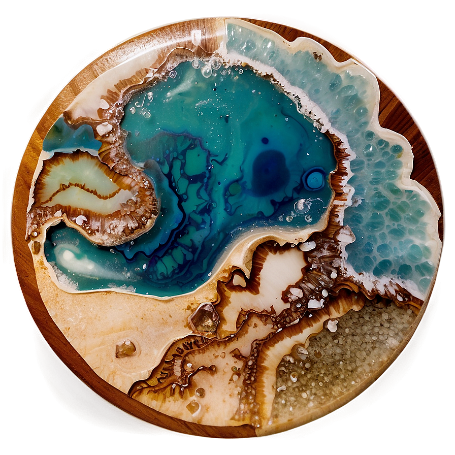 Ocean Resin Coaster Png Akr